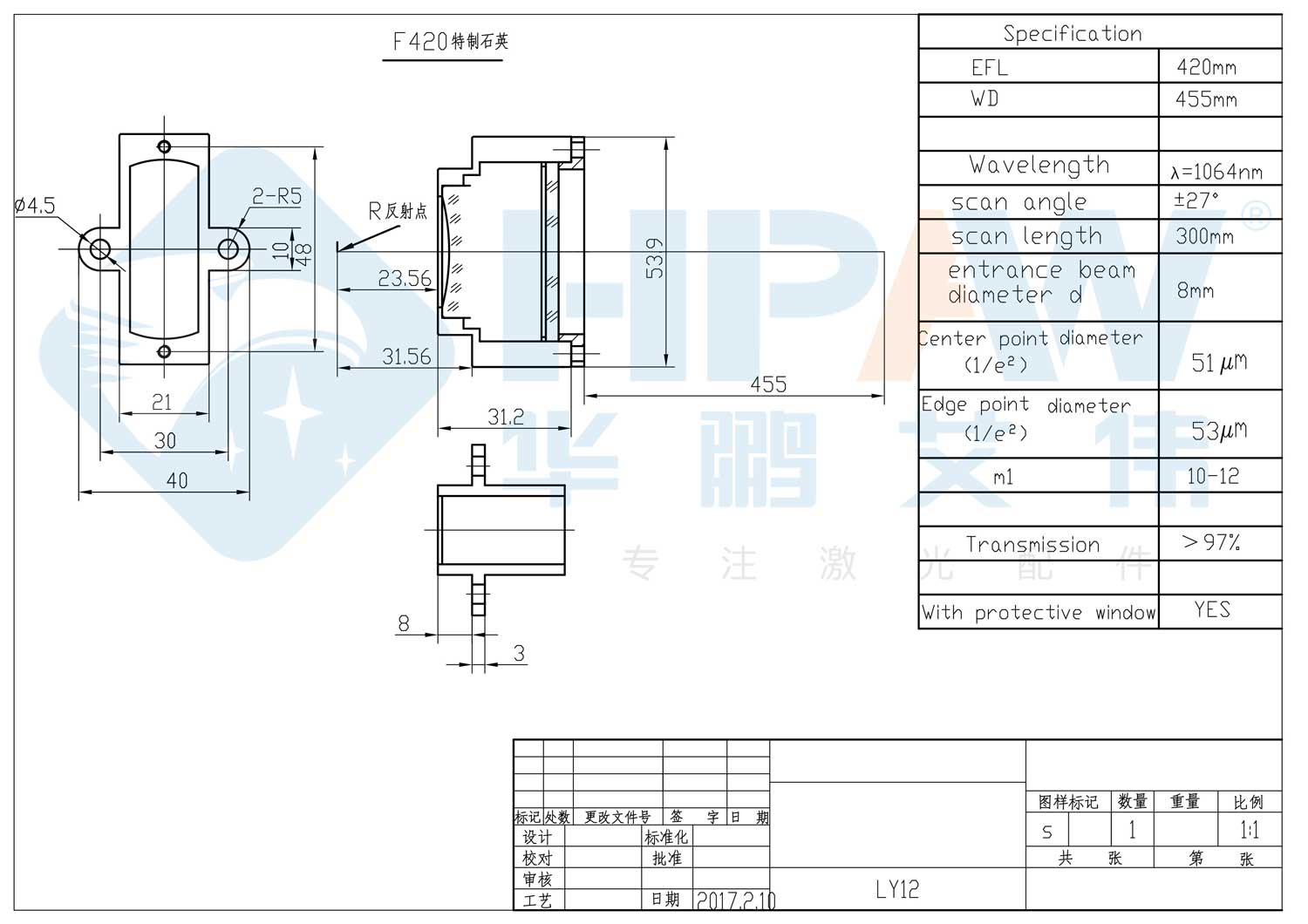 F420方小場鏡-1064nm圖